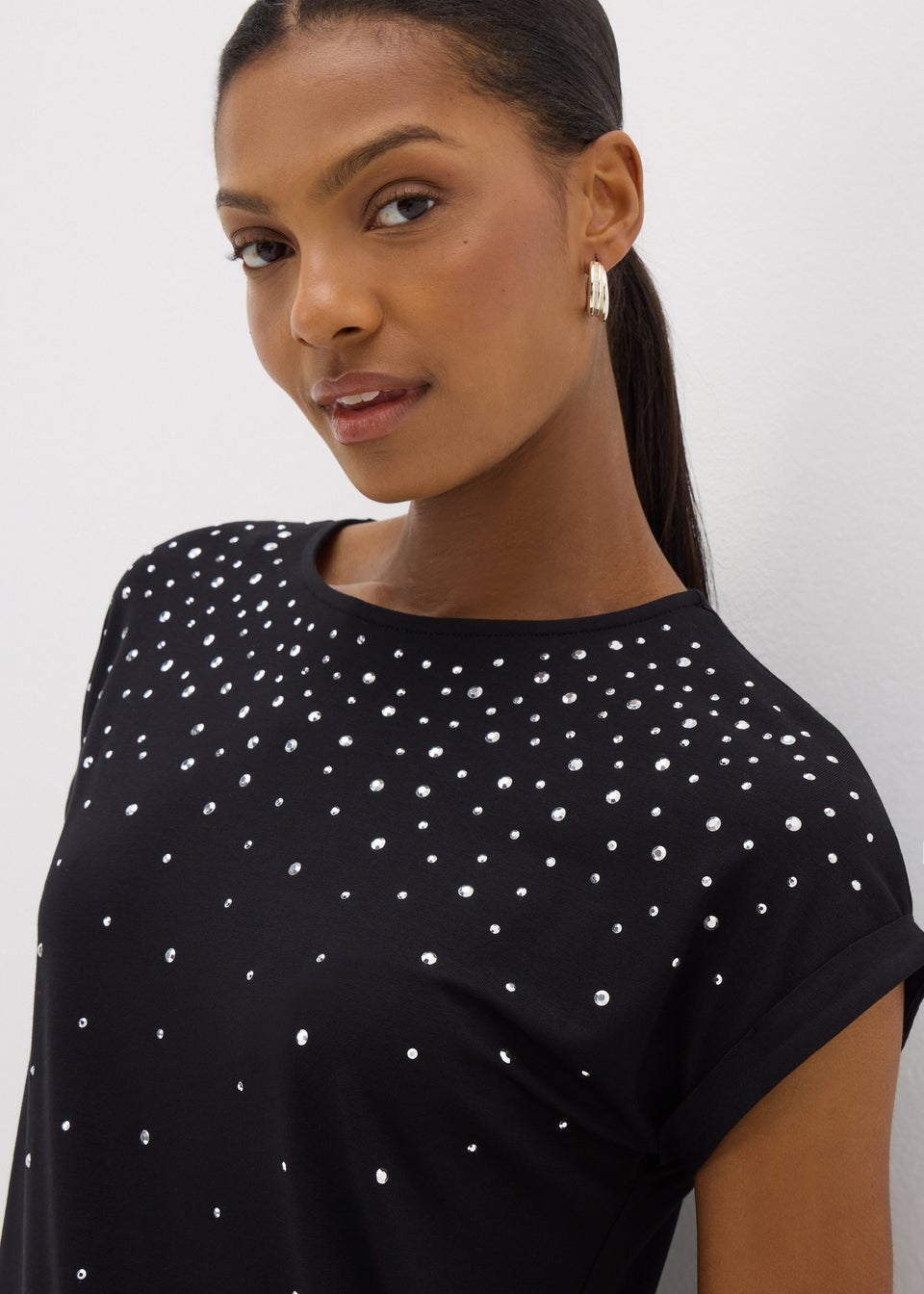 Black Scatter Stud T-Shirt