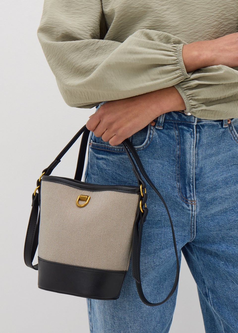 Cream Bucket Canvas Bag