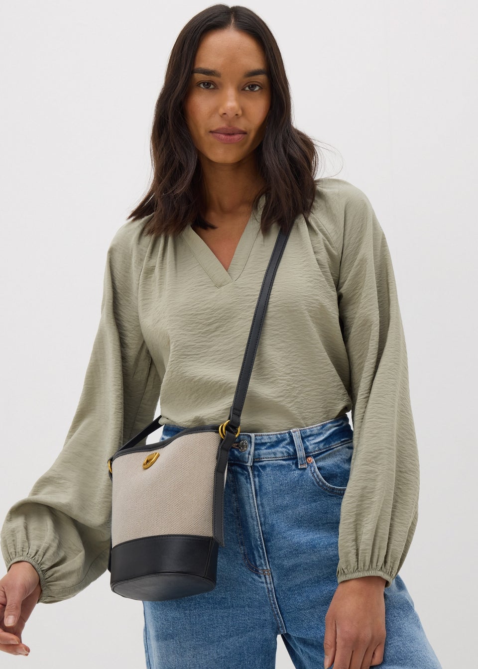 Cream Bucket Canvas Bag