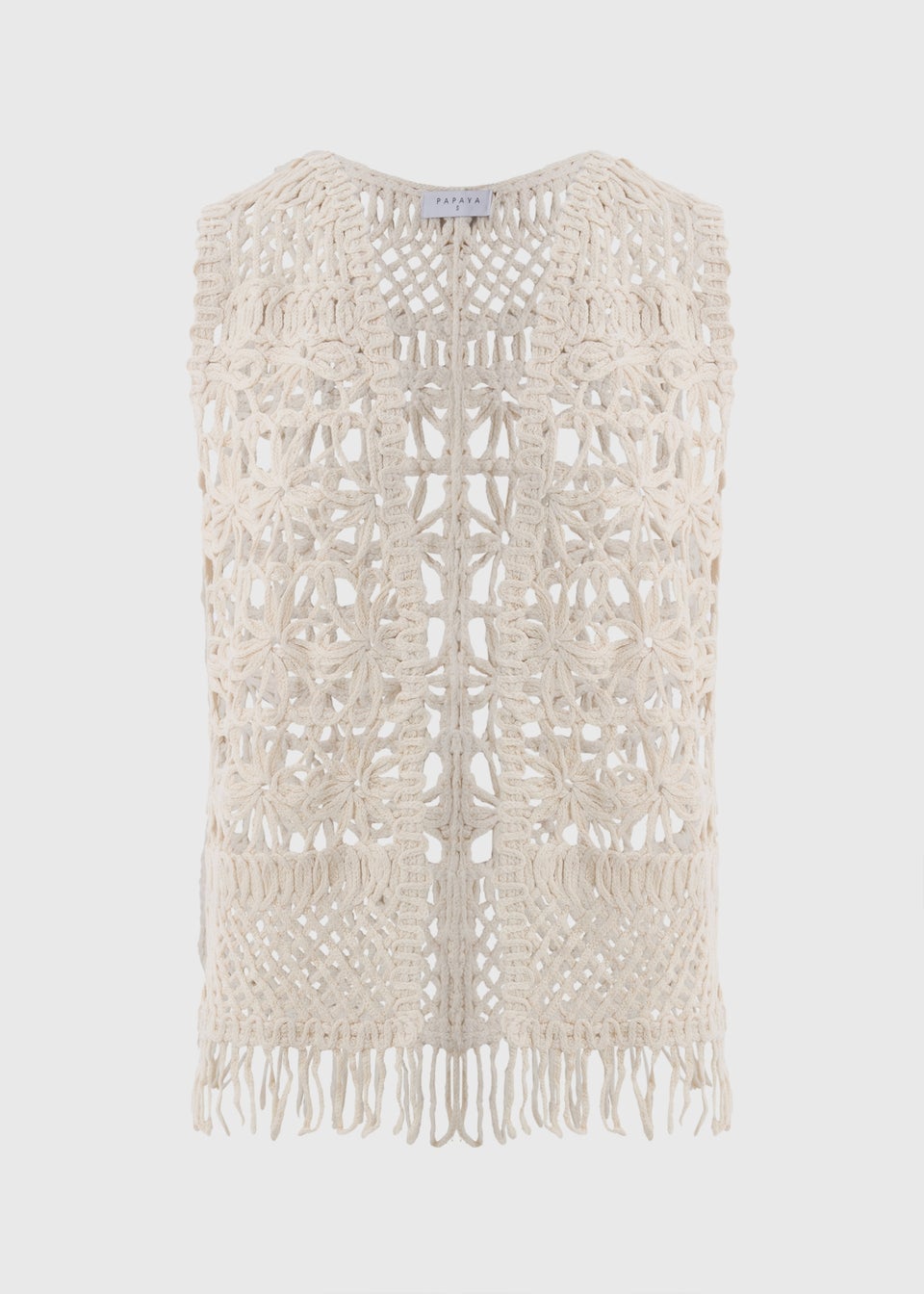 Cream Fringe Waistcoat