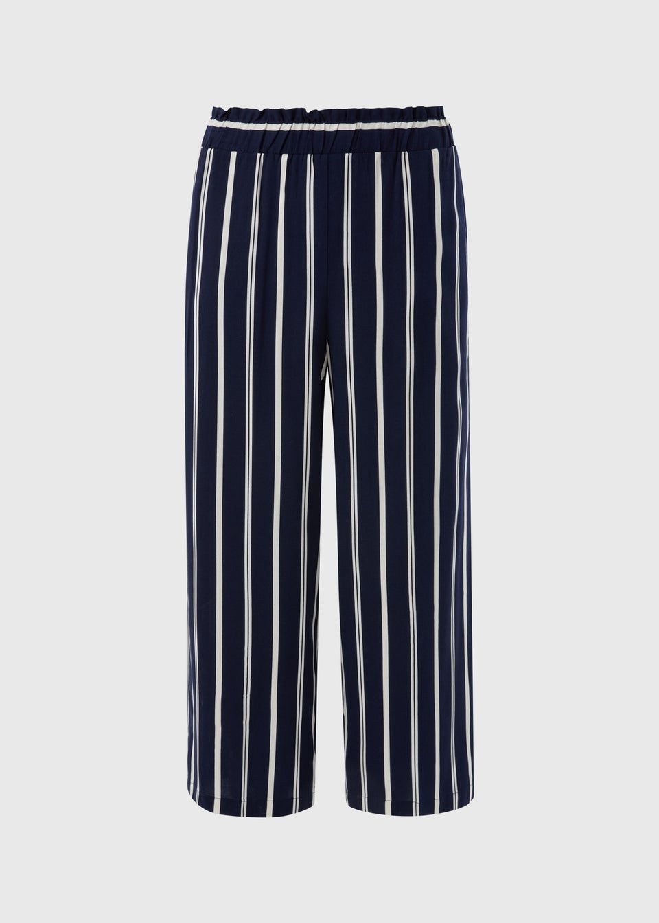 Navy Stripe Cropped Trousers