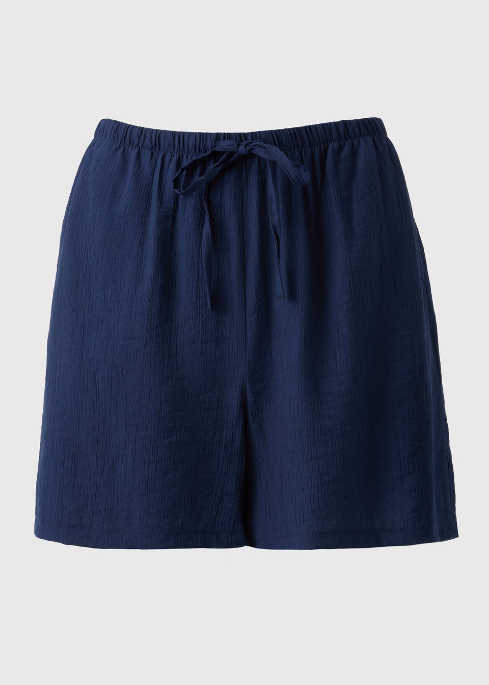 Navy Textured Jersey Shorts