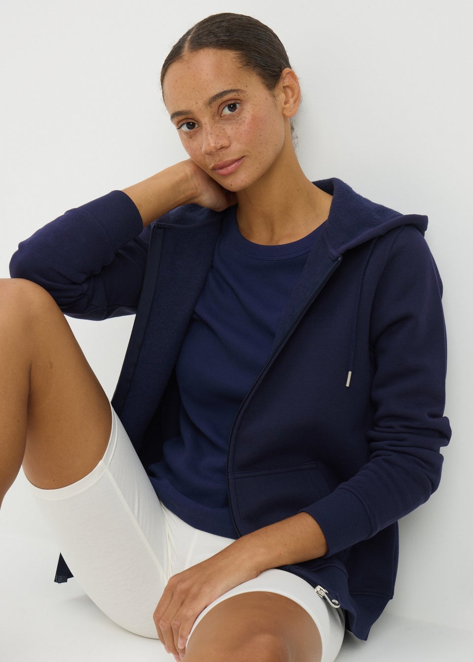 Navy Zip Up Hoodie