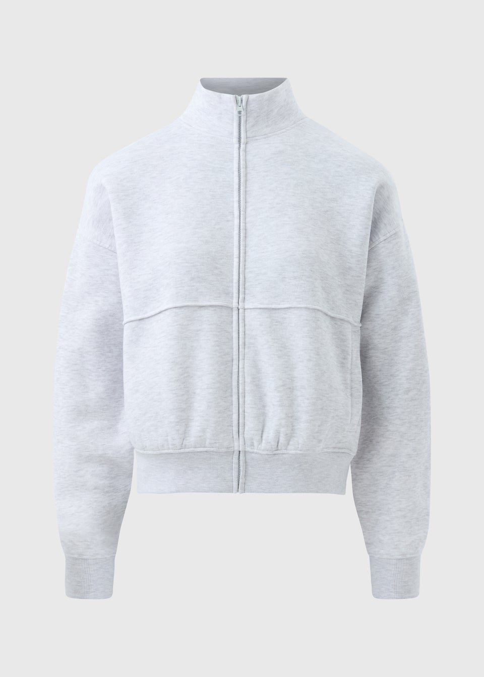 Grey Funnel Neck Track Jacket