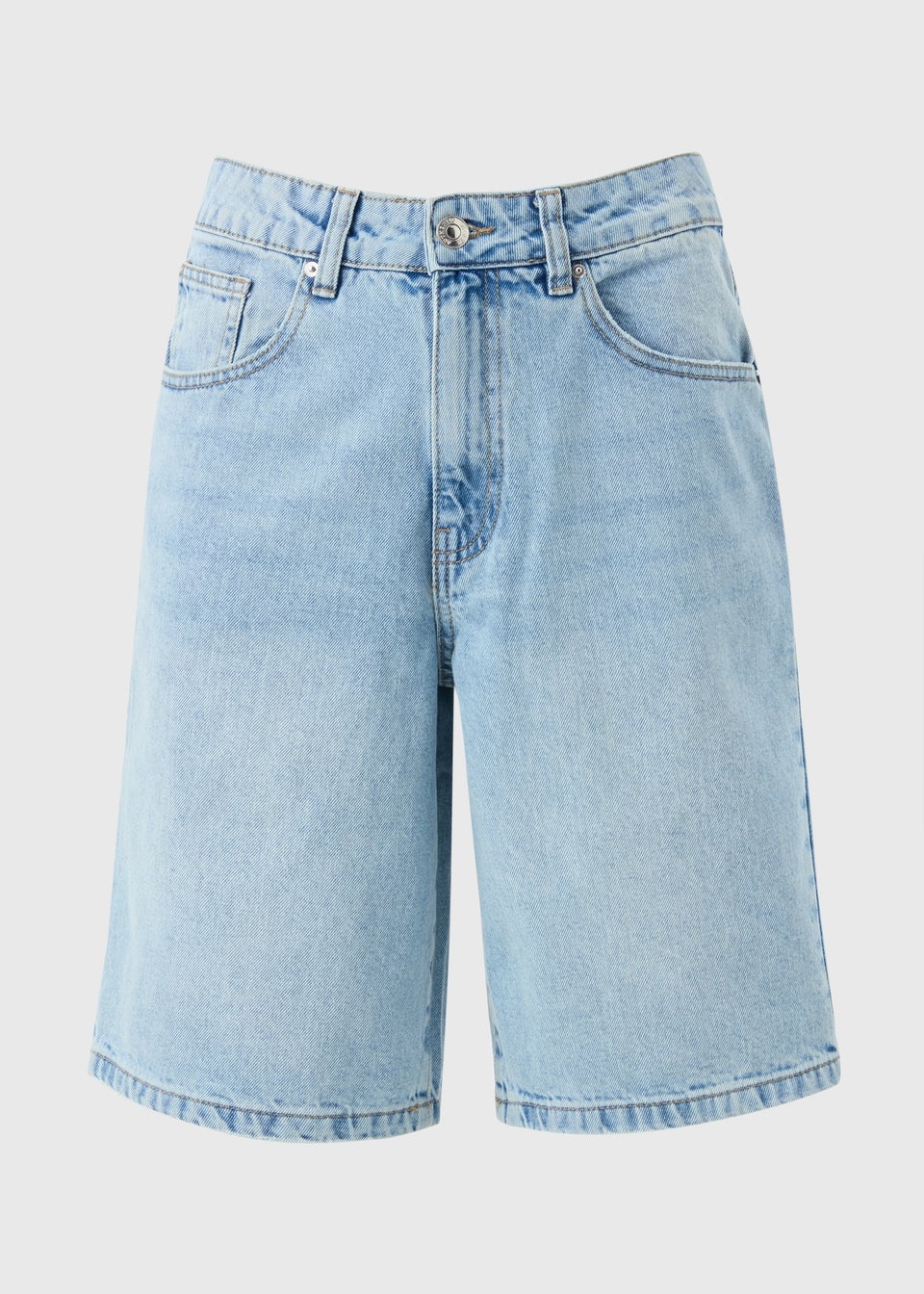 Blue Lightwash Relaxed Knee Length Shorts
