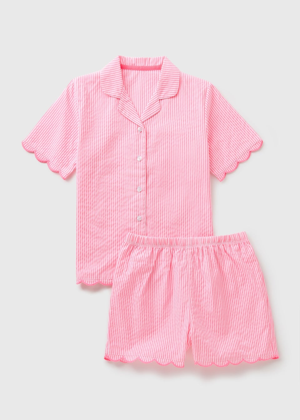 Girls Pink Stripe Pyjama Set (4-13yrs)