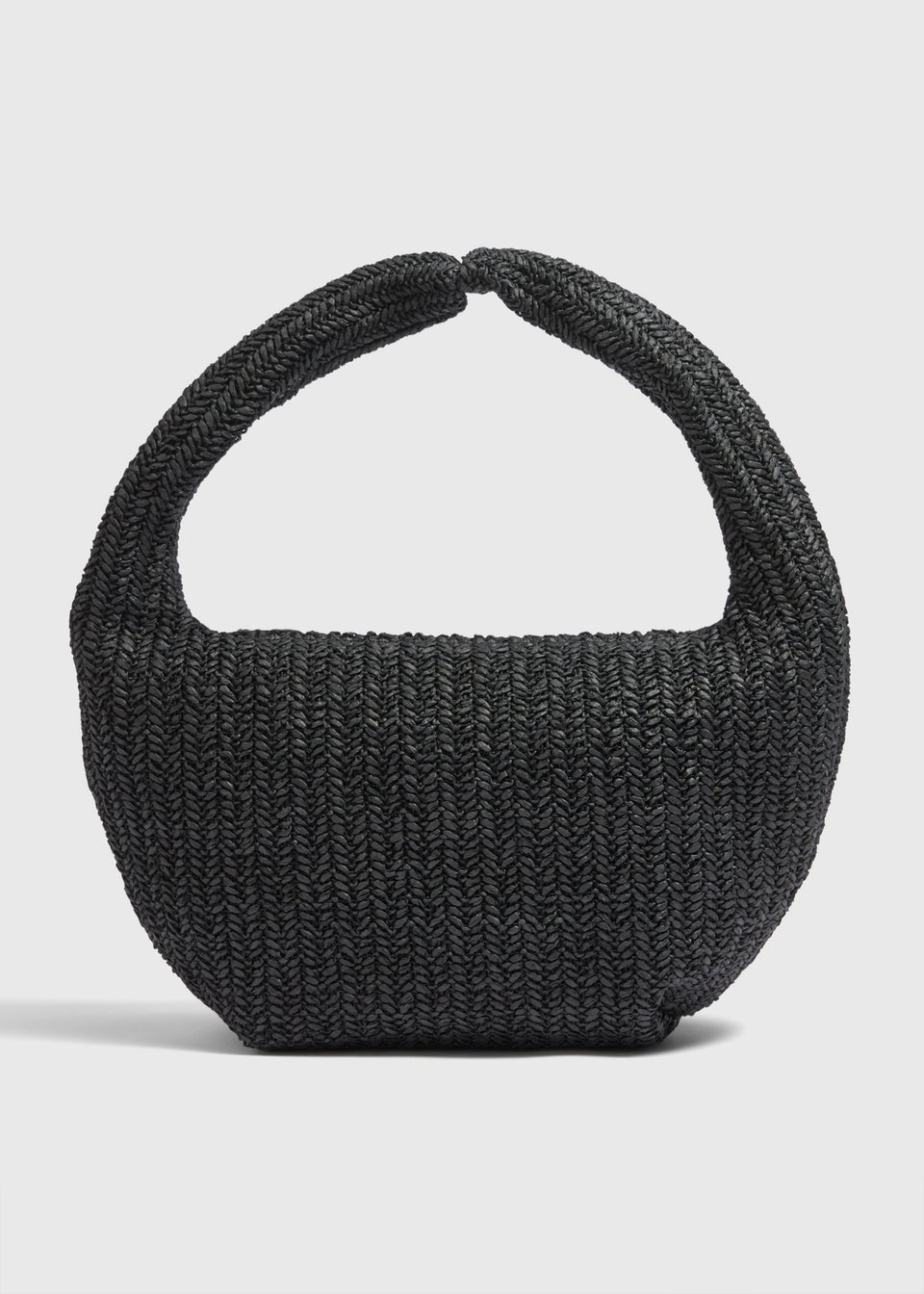 Black Straw Shoulder Bag