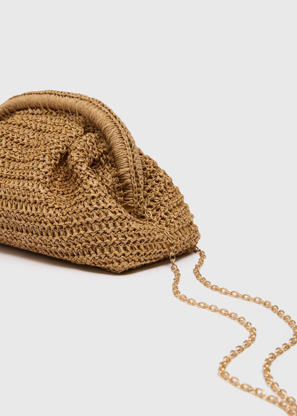 Gold Straw Clutch