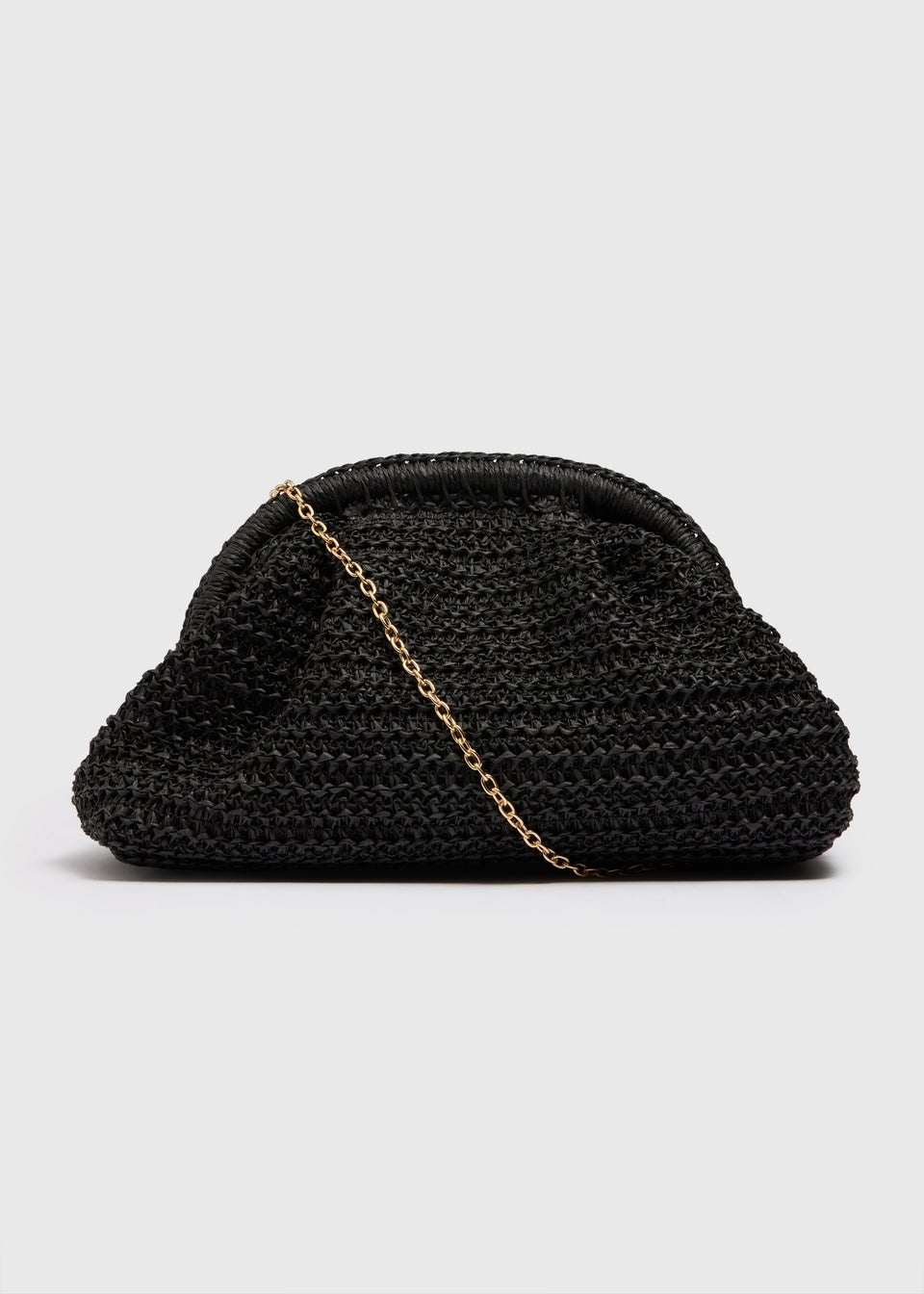 Black Straw Clutch