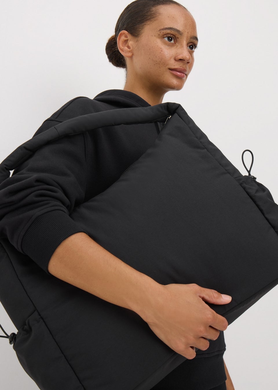 Souluxe Black Nylon Tote Bag