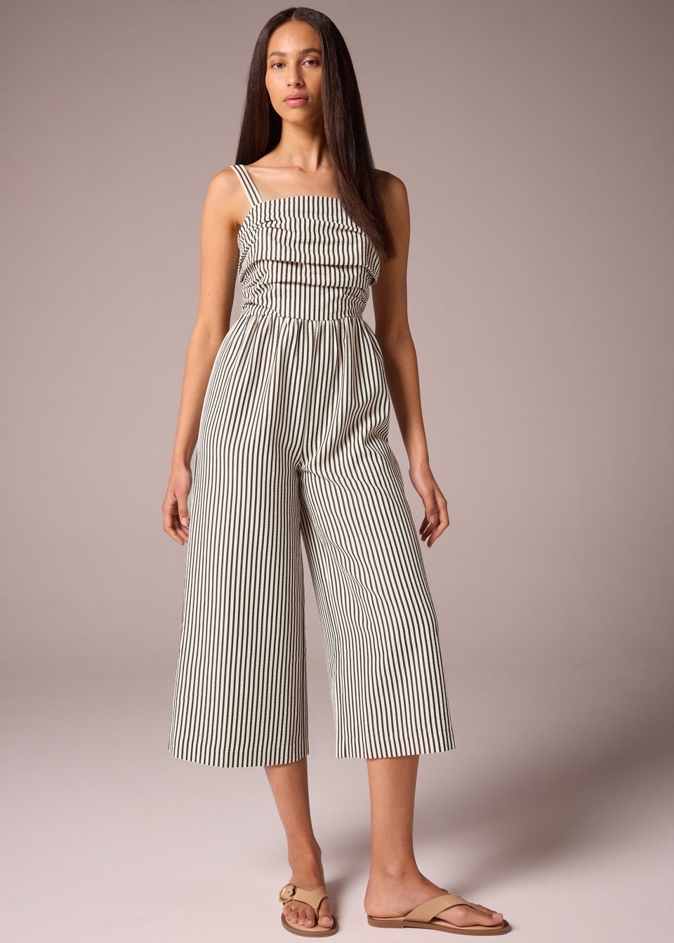 Et Vous Monochrome Stripe Textured Jumpsuit
