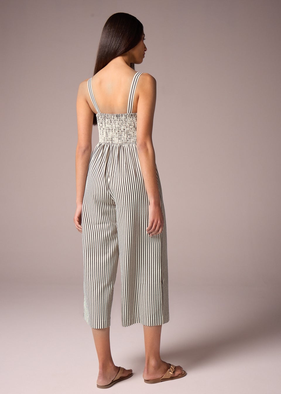 Et Vous Monochrome Stripe Textured Jumpsuit