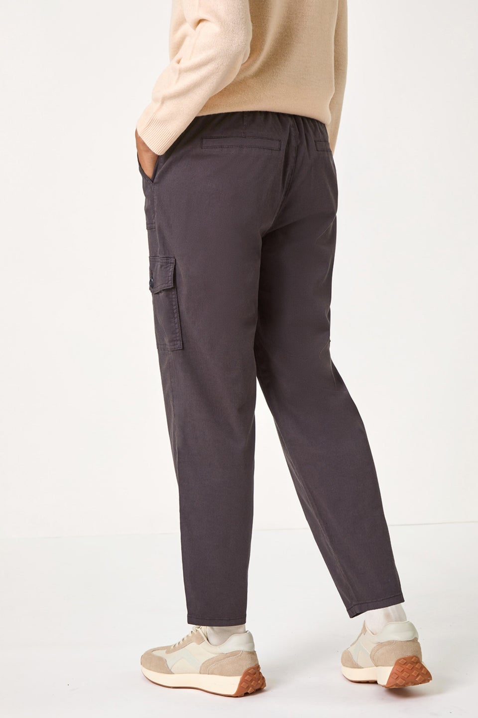 Roman Chocolate Casual Cargo Stretch Trousers