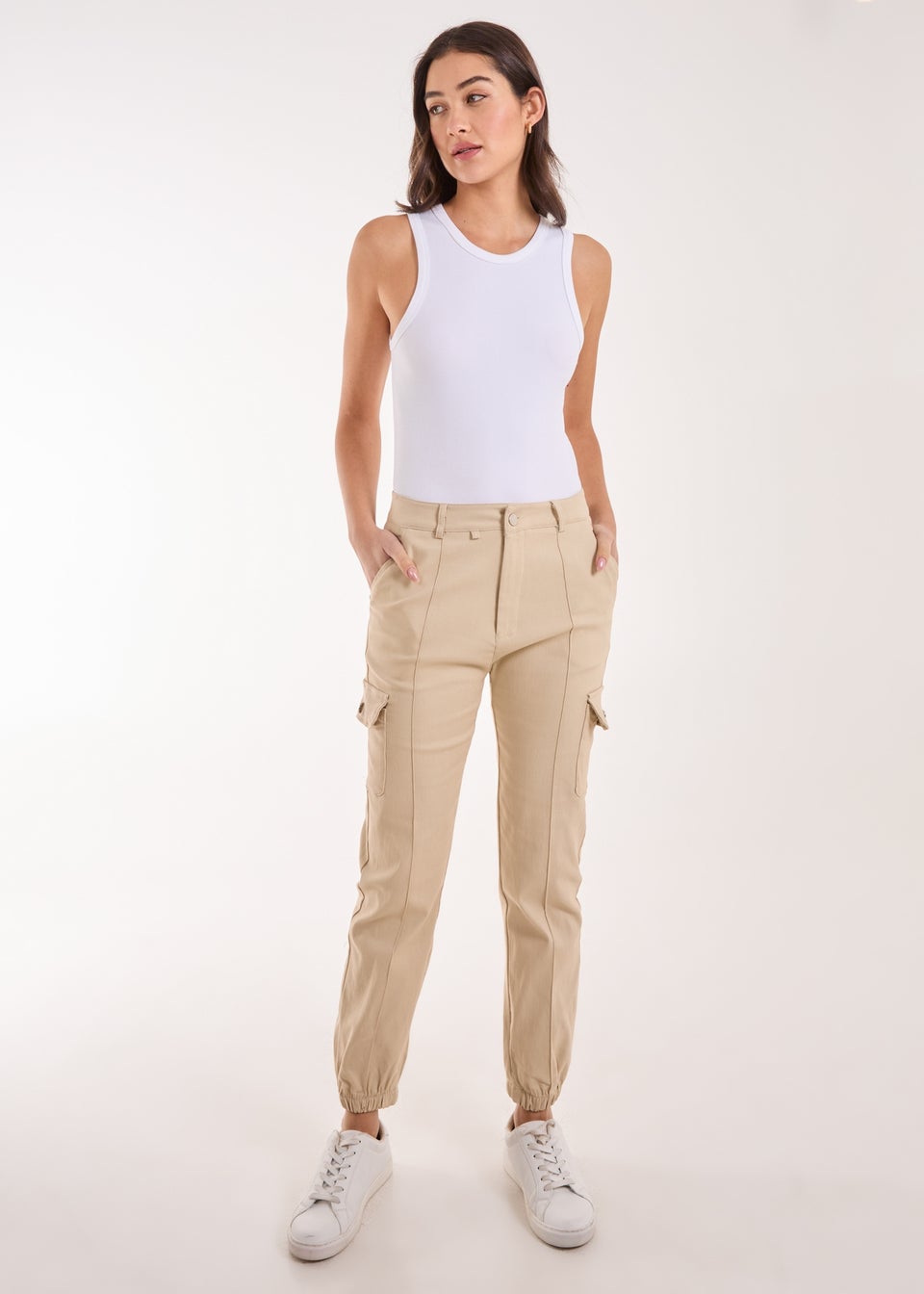 Pink Vanilla Stone Utility Stretch Cargo Trousers Matalan