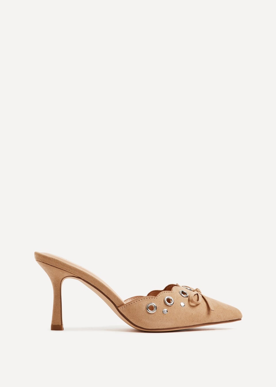 Linzi Clover Dark Nude Faux Suede Pointed Mule