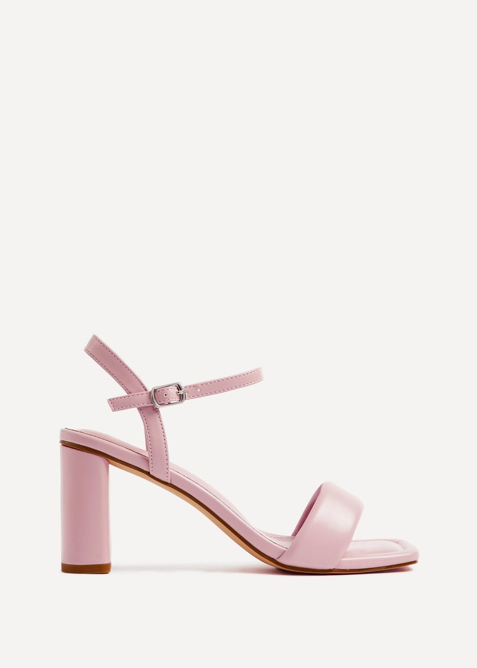 Linzi Balfour Dusky Pink Faux Leather Block Heeled Sandal