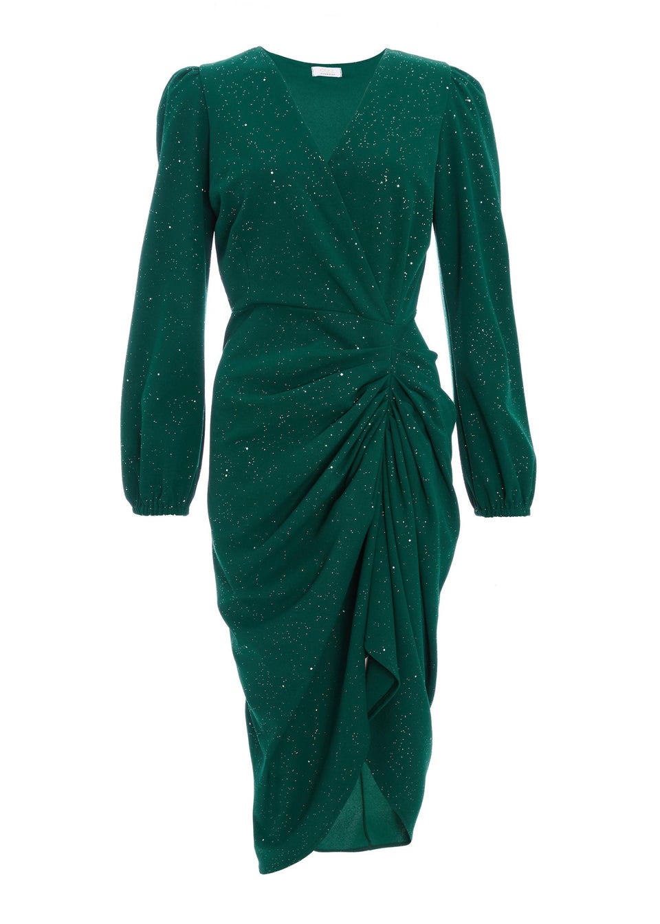 Quiz Green Glitter Midi Dress