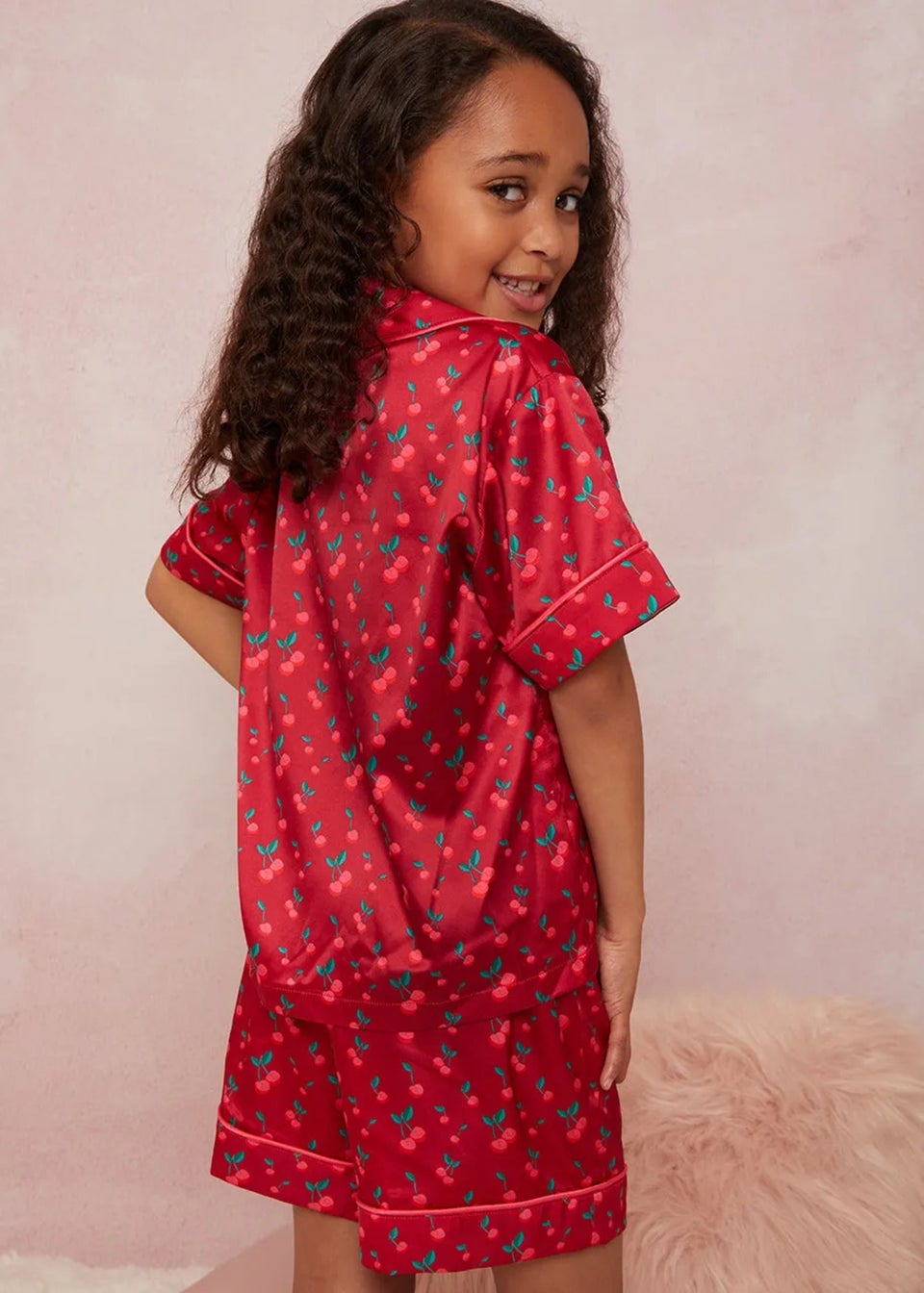 Chi Chi London Red Girls Cherry Pyjama Short Set (3-8 Years)