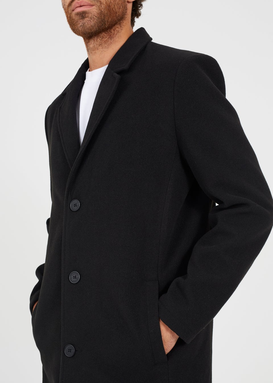 Brave Soul Black Single Breasted Formal Coat