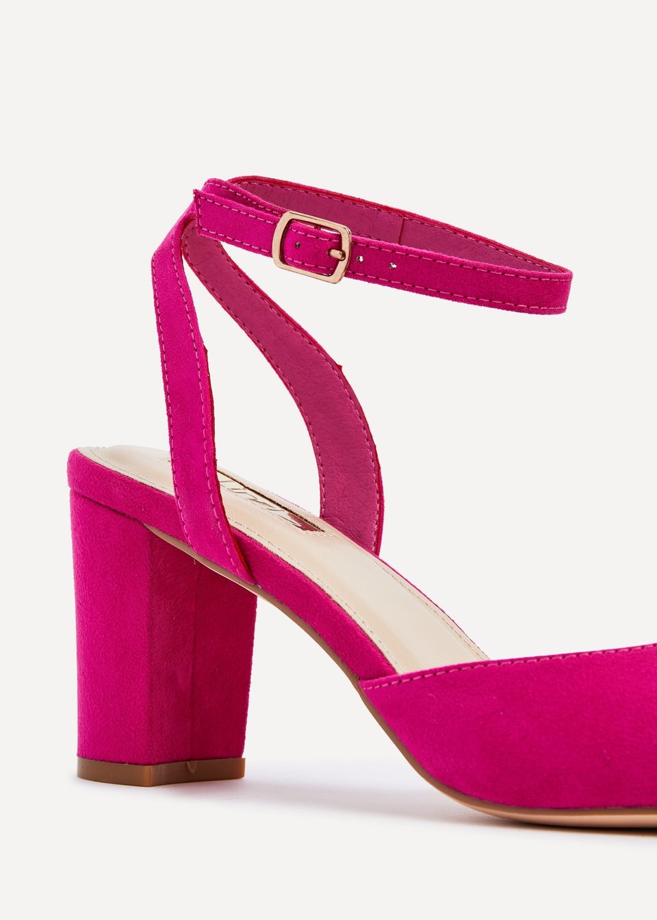 Linzi Carrie Fuchsia Faux Suede Mid Height Court Shoe