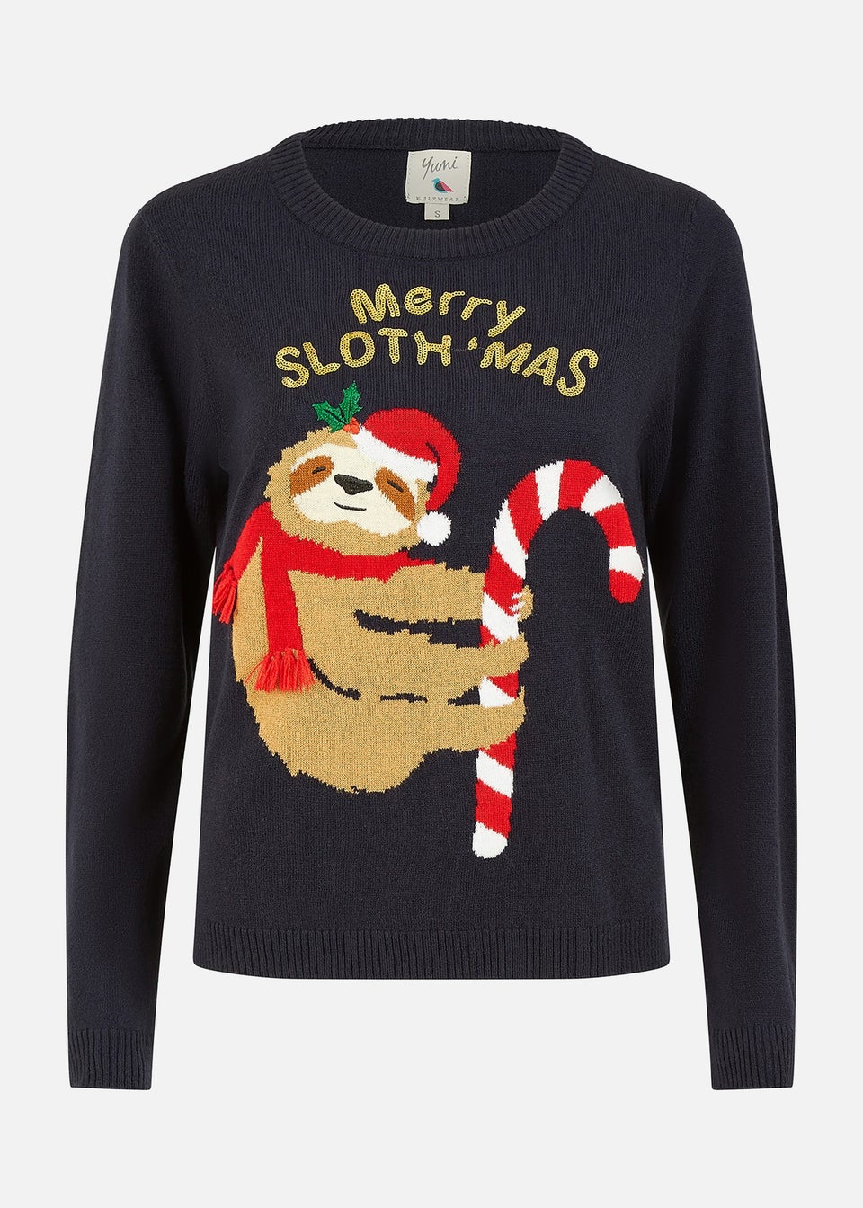 Yumi Navy Sloth Christmas Jumper