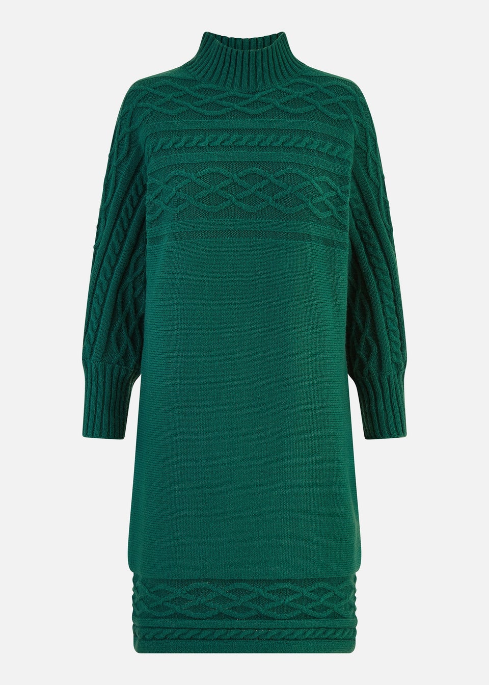 Yumi Green Cable Knit Tunic Dress