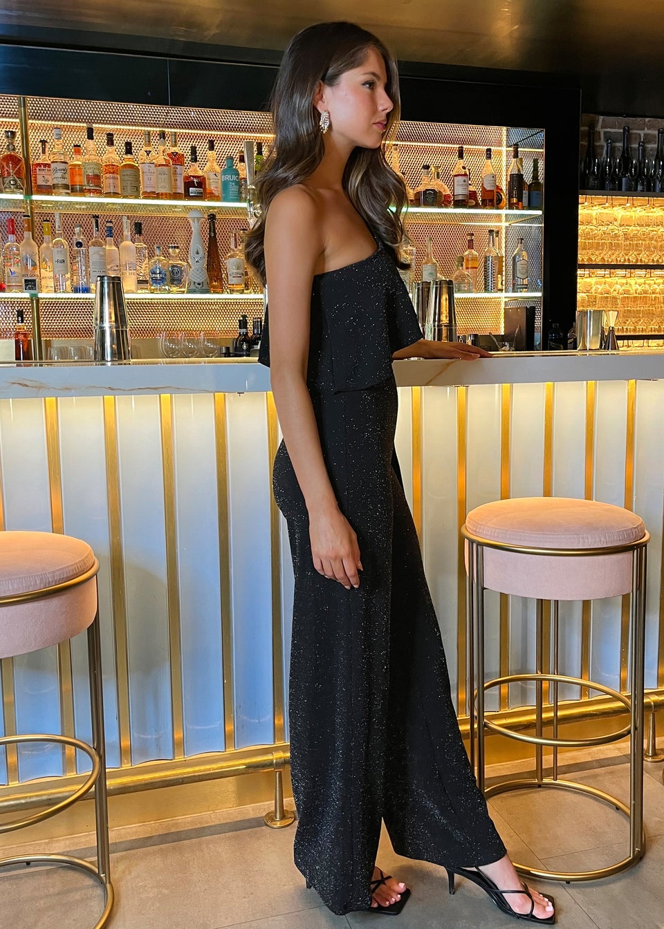 One shoulder frill jumpsuit 2025