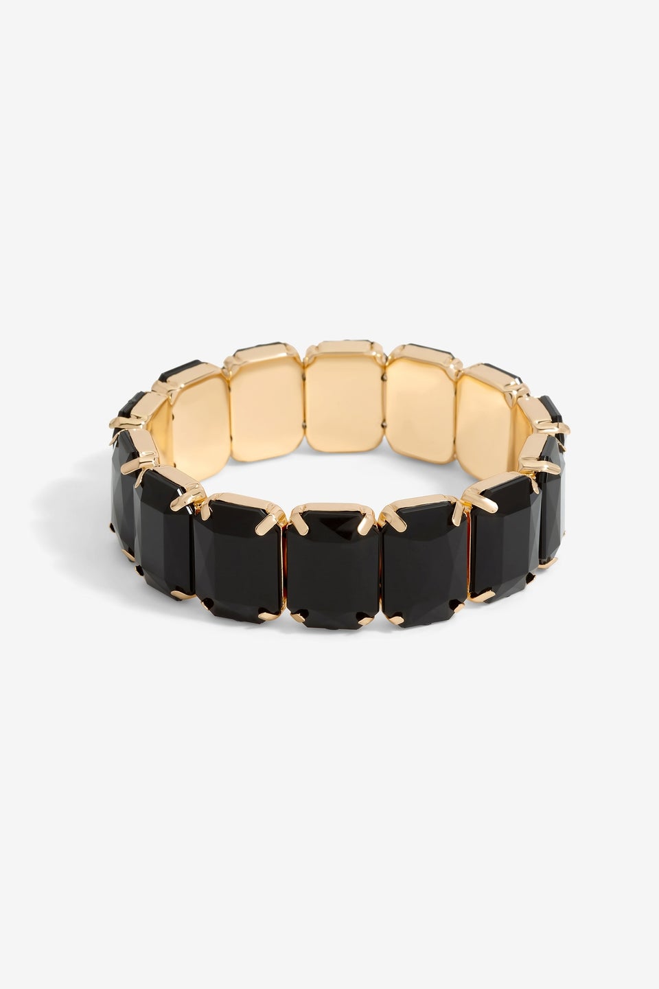 Mood Gold Black Facet Statement Bracelet
