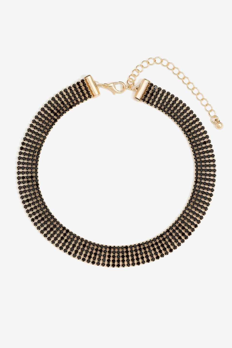 Mood Gold Black Fixed Diamante Choker Necklace