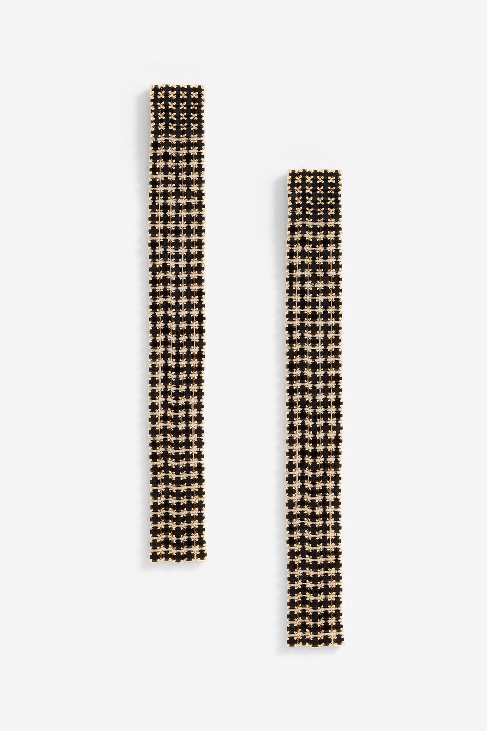 Mood Black Diamante Drop Earrings