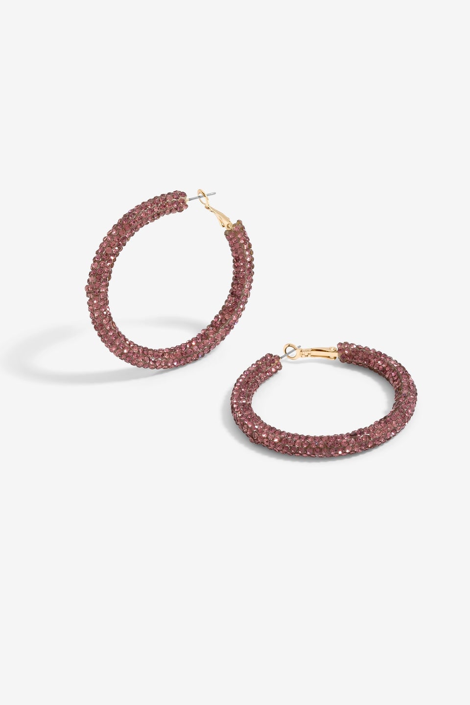 Mood Gold Amethyst Pave Tube Hoop Earrings