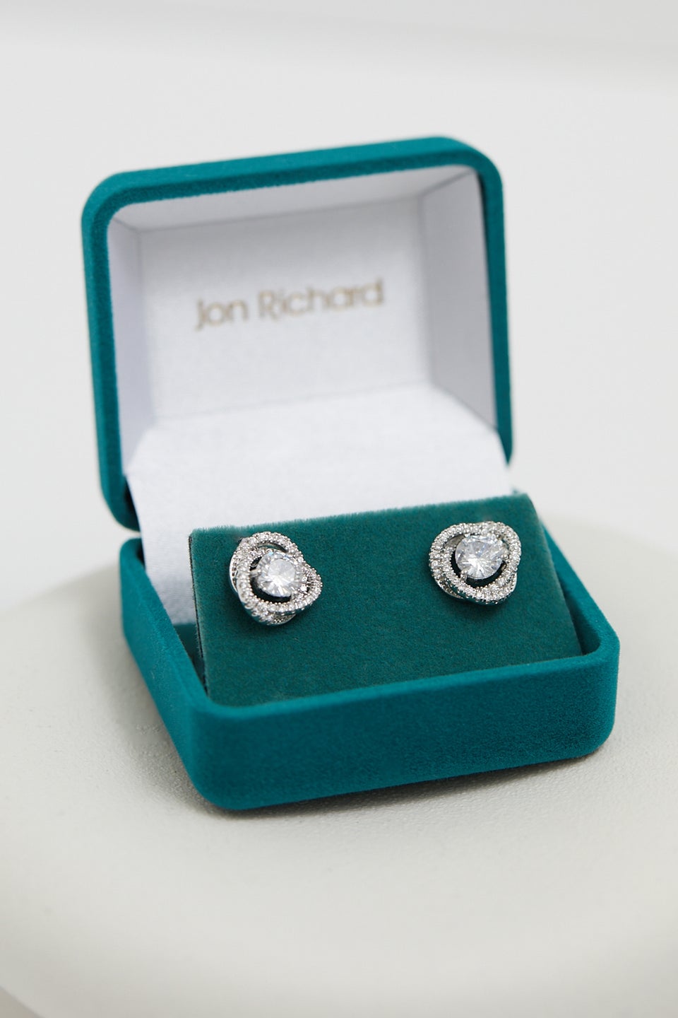 Jon Richard Rhodium Plated Crystal Halo Earrings