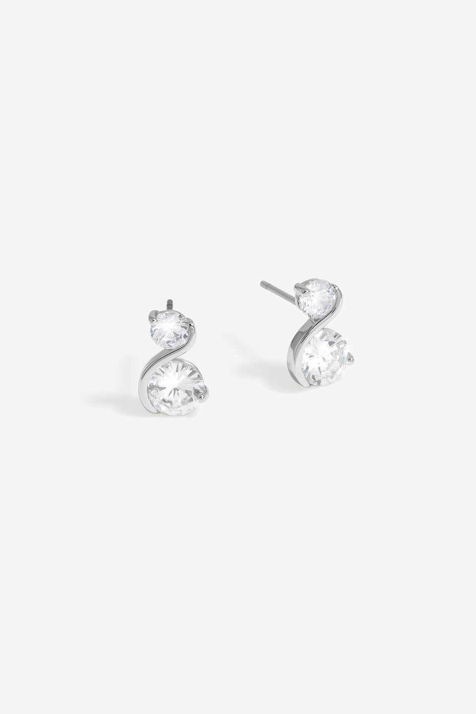 Jon Richard Rhodium Plated Infinity Earrings  - Gift Box