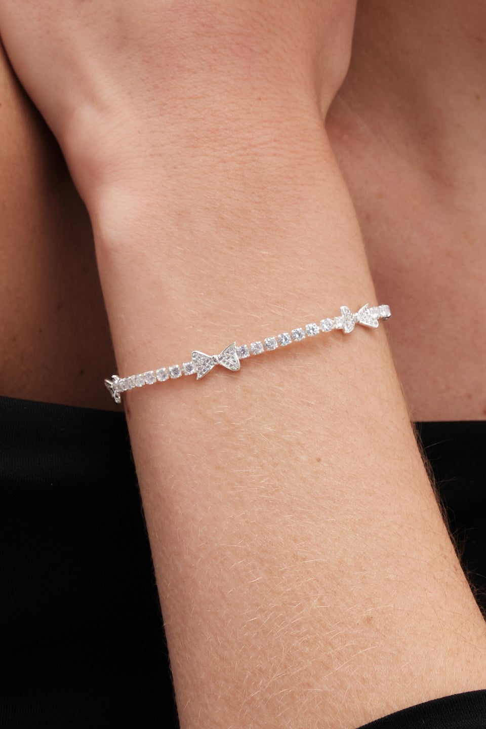 Jon Richard Silver Plated Crystal Bow Bracelet