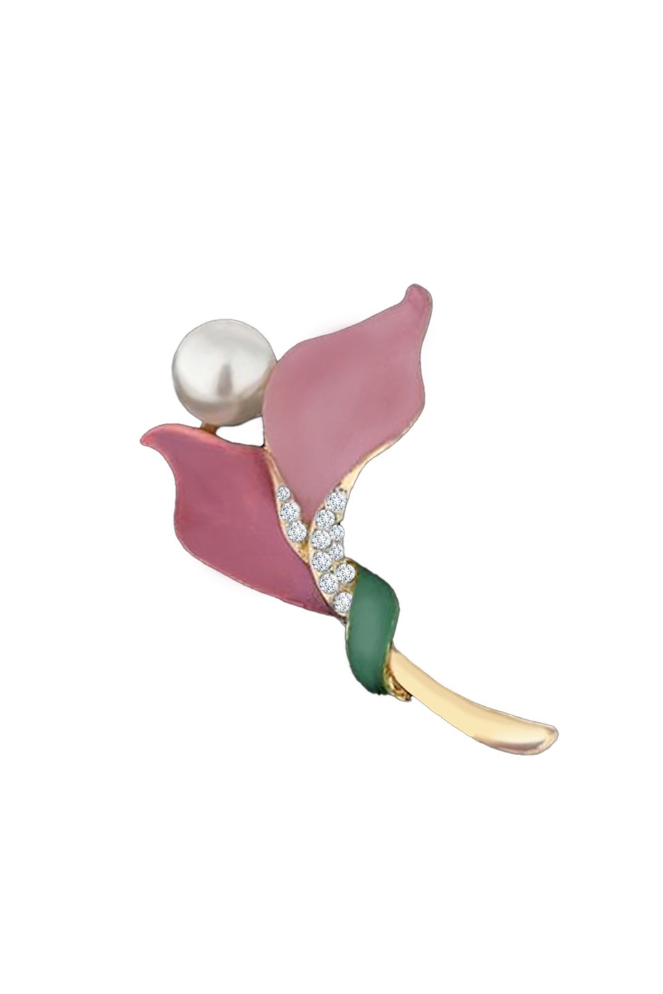 Jon Richard Gold Plated Pink Enamel Floral Brooch - Gift Boxed