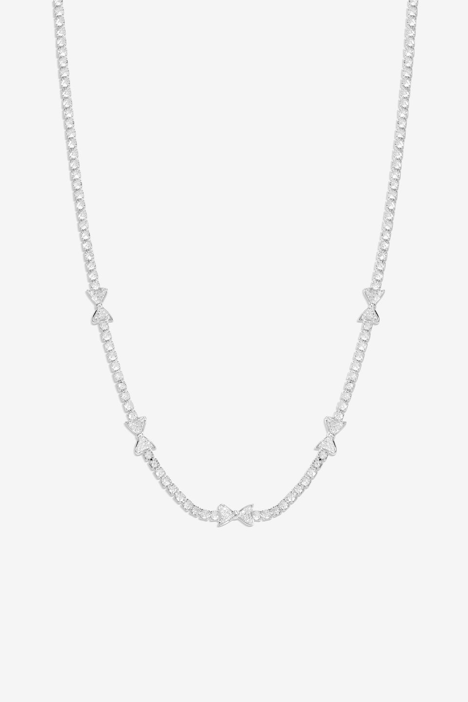 Jon Richard Silver Plated Crystal Bow Necklace