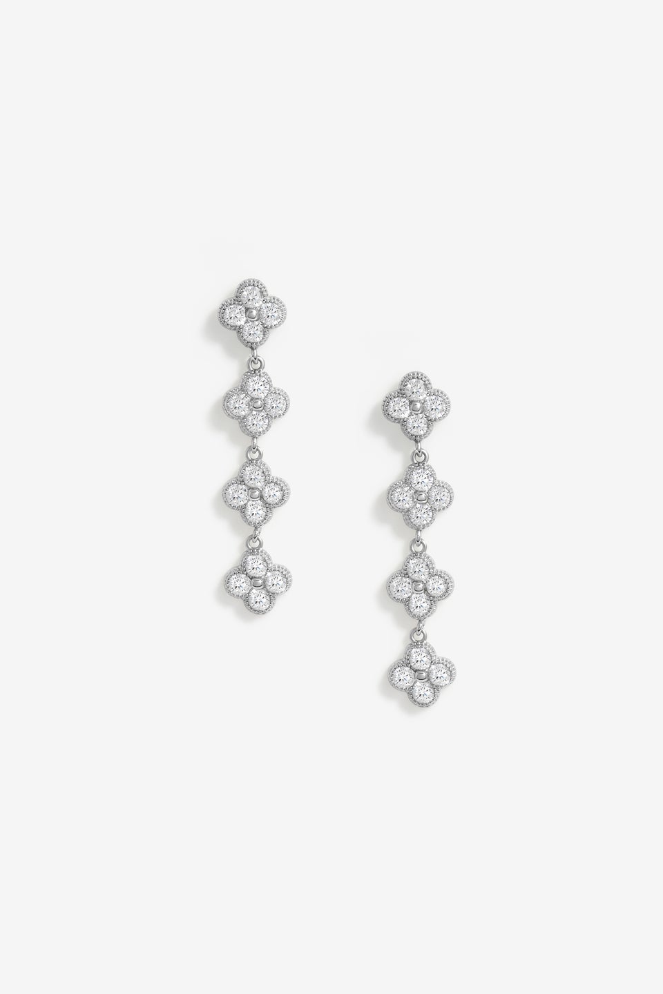 Jon Richard Silver Plated Crystal Bow Earrings