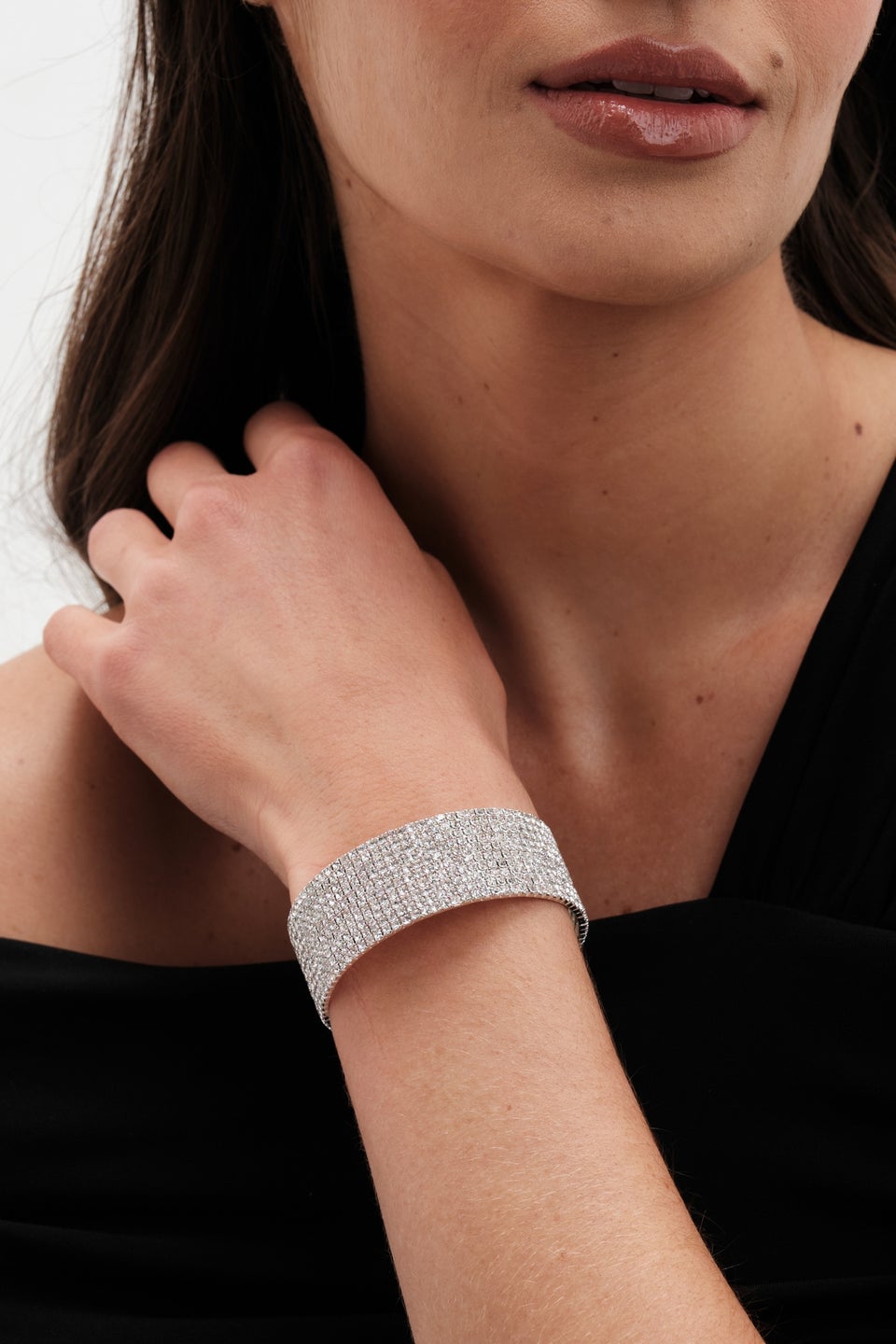 Jon Richard Silver Plated Crystal Statement Cuff