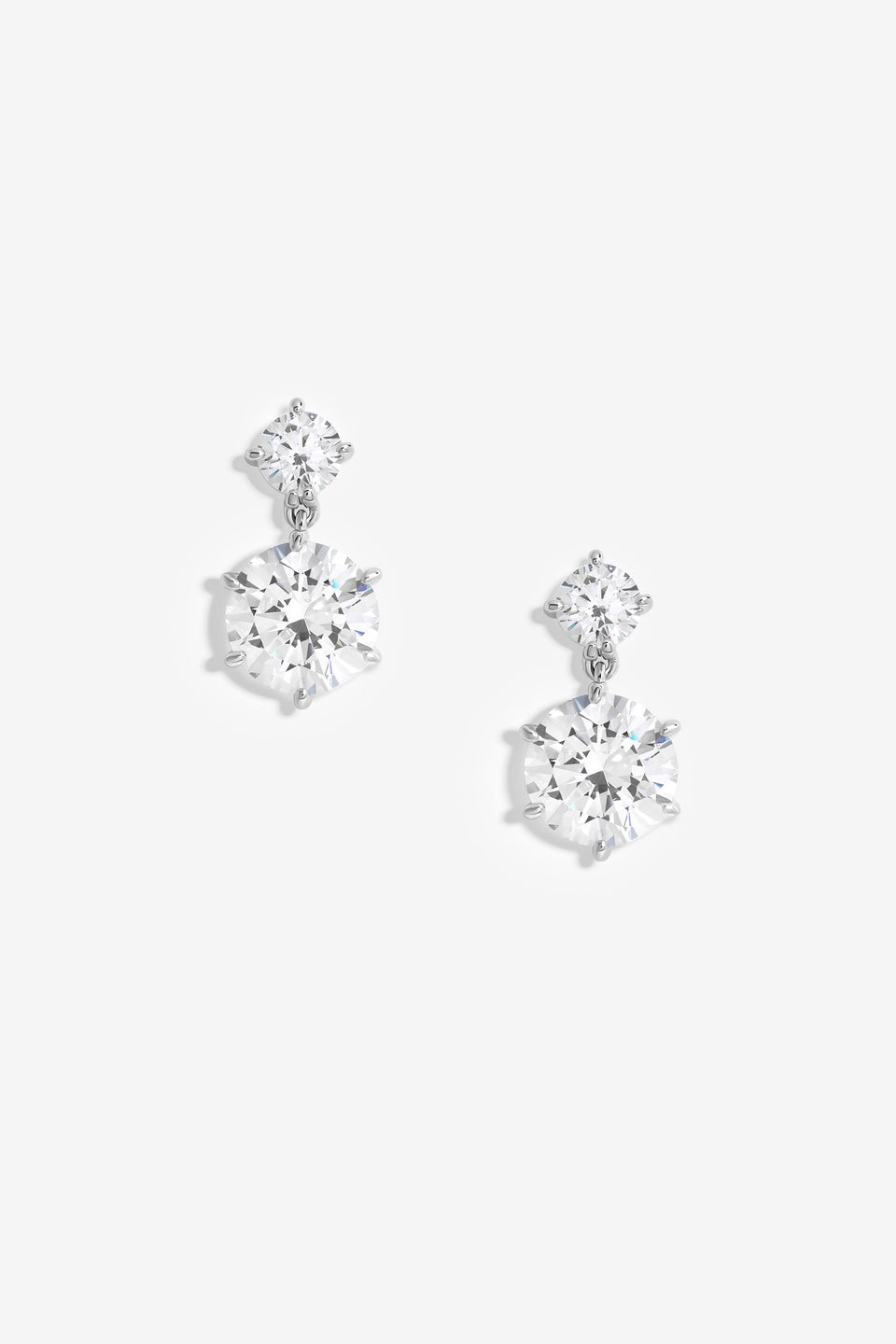 Jon Richard Silver Plated Double Bessel Drop Earrings