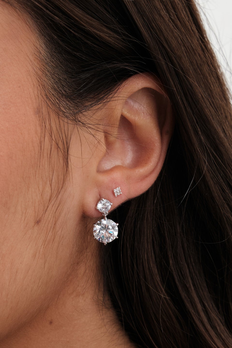 Jon Richard Silver Plated Double Bessel Drop Earrings