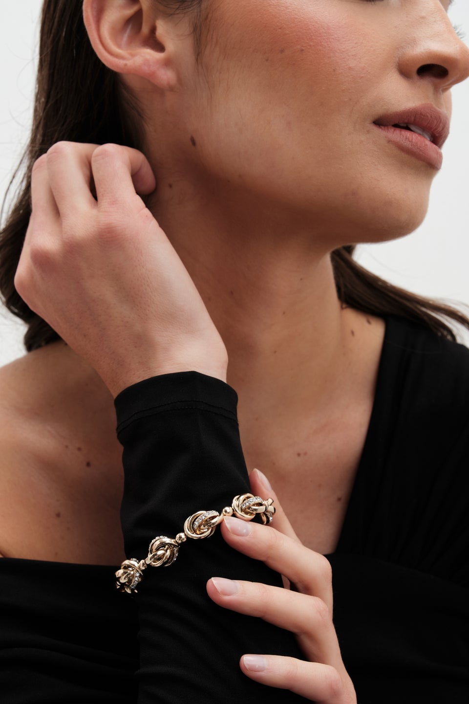 Jon Richard Gold Plated And Crystal Knot Stretch Bracelet
