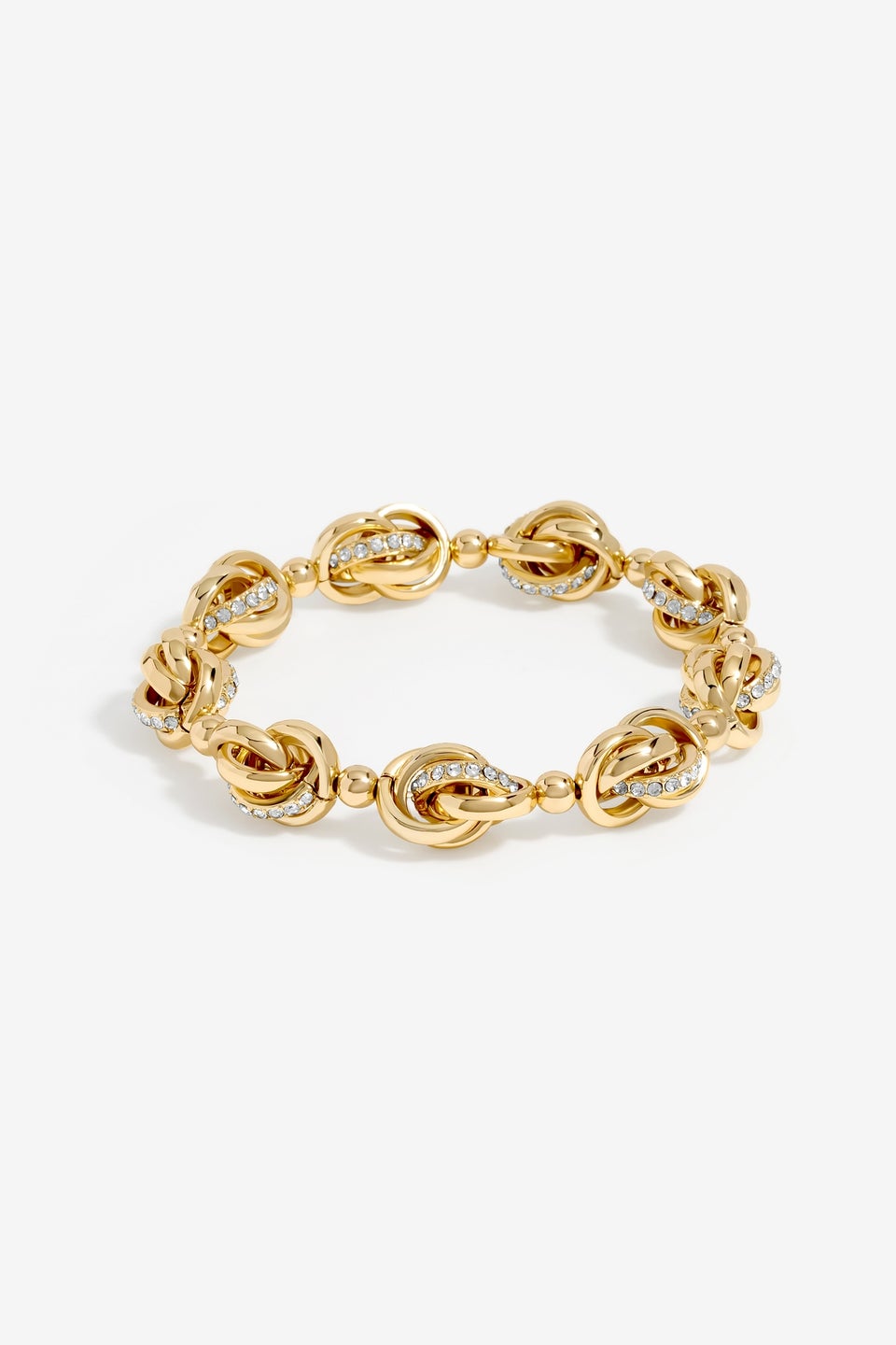 Jon Richard Gold Plated And Crystal Knot Stretch Bracelet