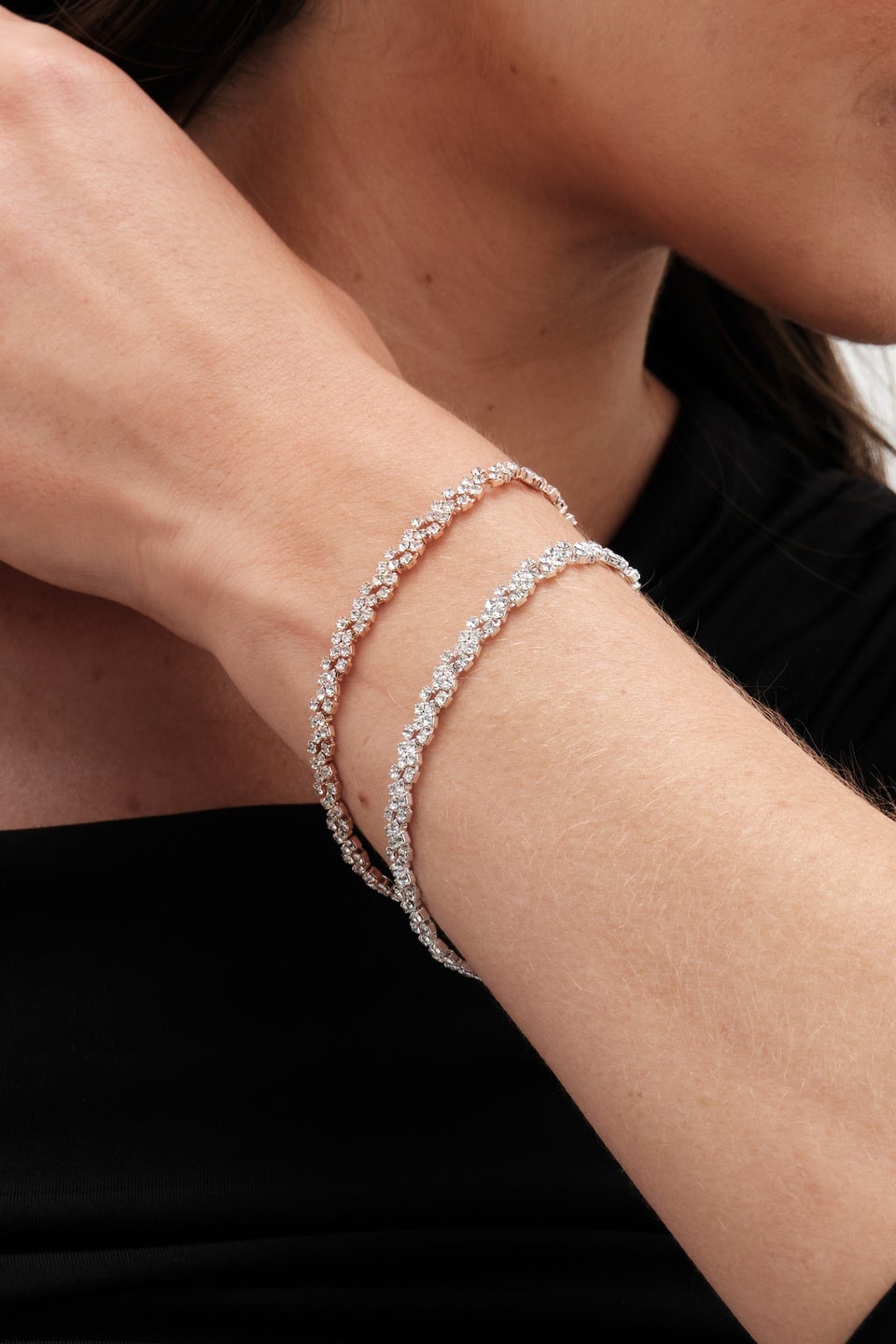 Silver diamante bracelet hot sale