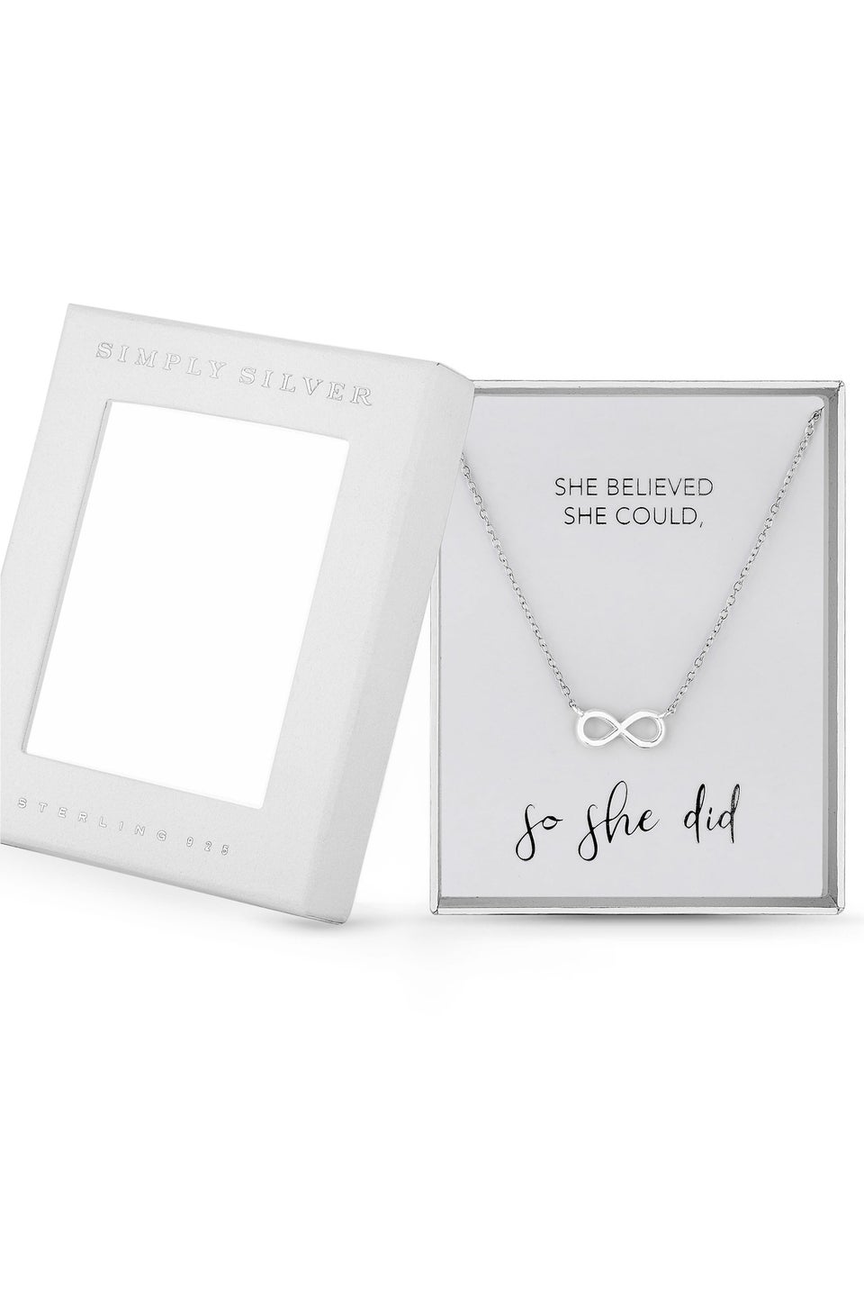 Sterling Silver 925 Silver Infinity Short Pendant Necklace