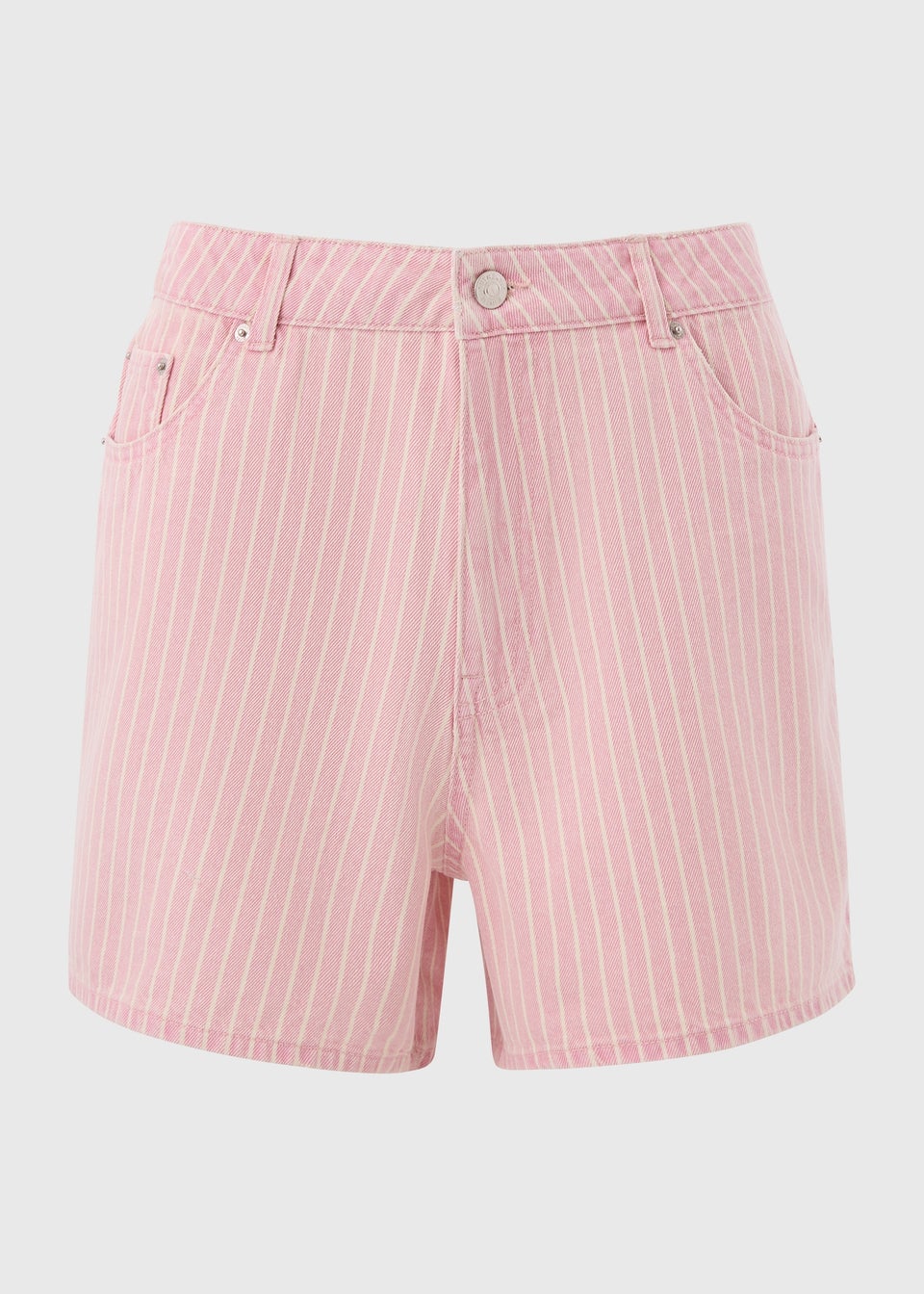 Pink Stripe High Waist Shorts