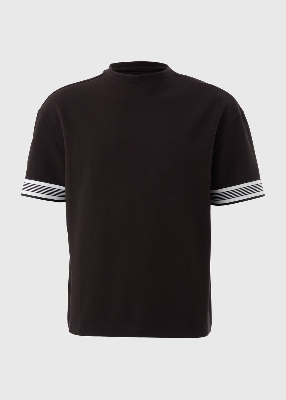 Black Smart Stripe Arm Co Ord  T-Shirt