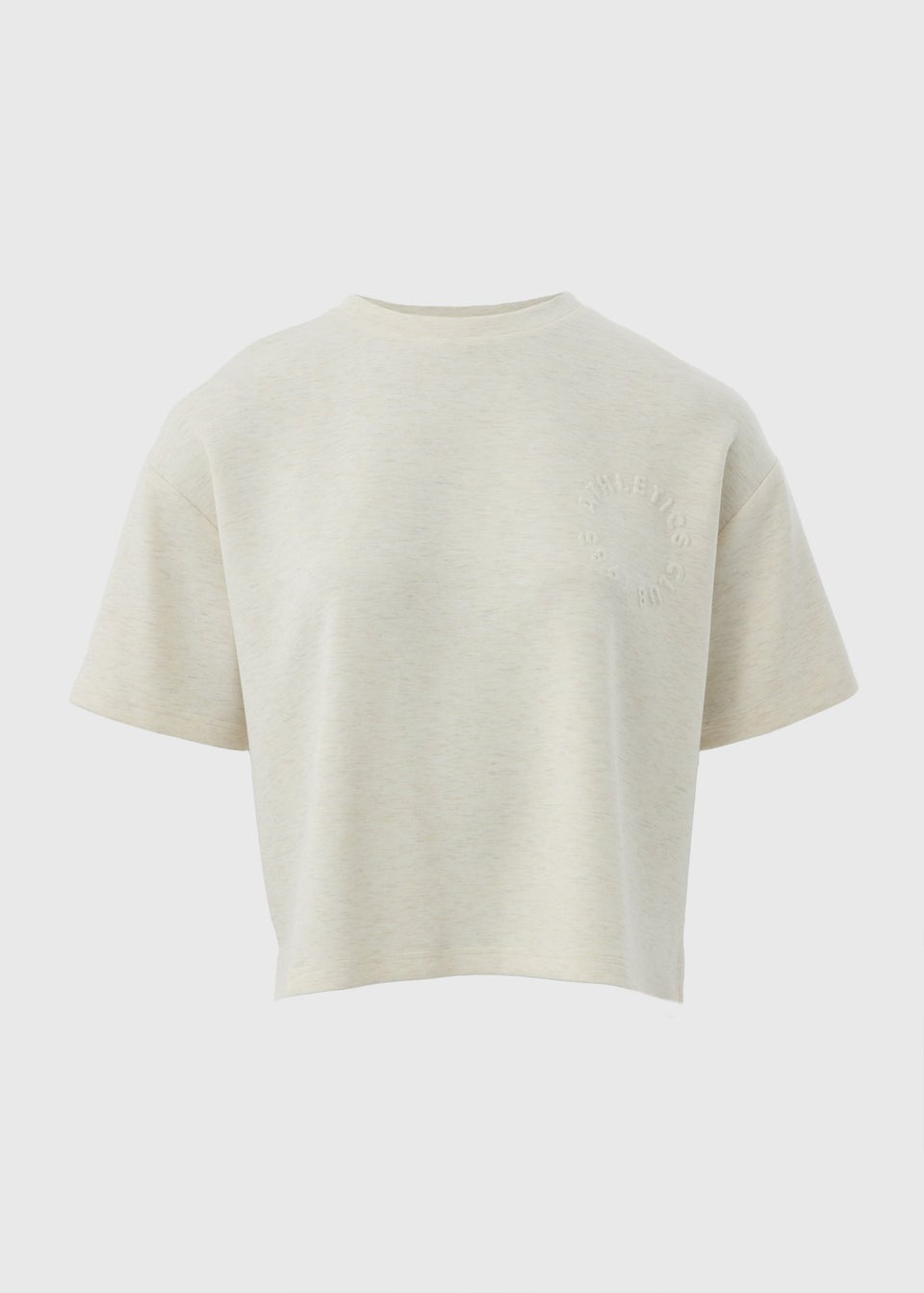 Souluxe Oatmeal Embossed Co Ord T-Shirt