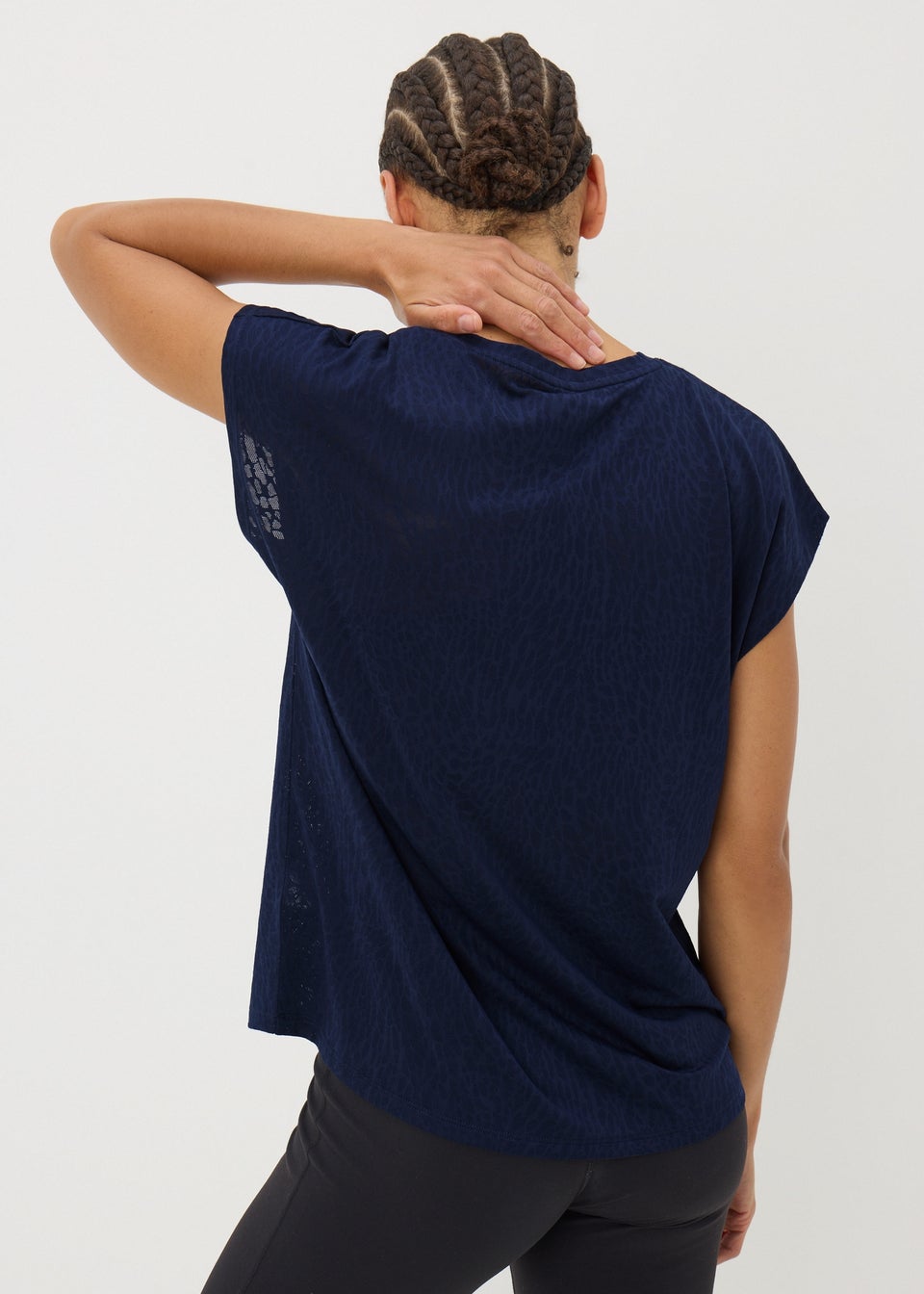 Souluxe Navy Jacquard T-Shirt