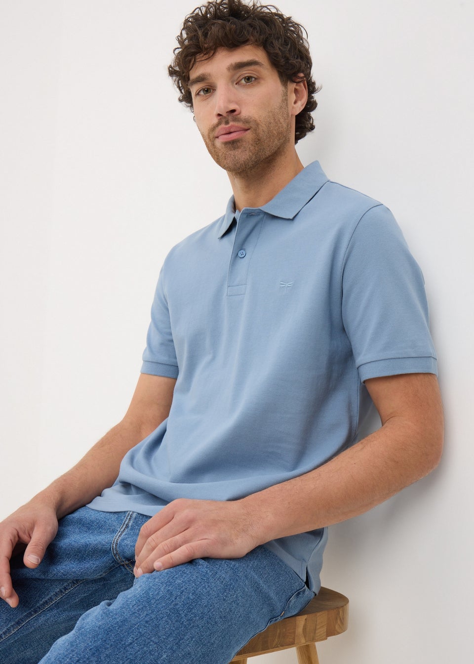 Light Blue Solid Polo Shirt