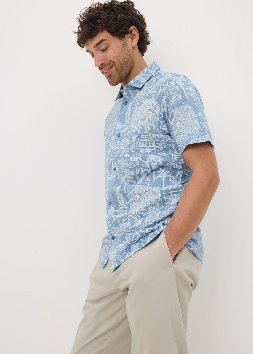 Blue City Print Shirt